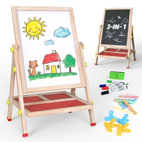 JOYOOSS ART Easel for Kids Art Easel Kids Easels for Toddlers Easel Toddler, Easley for Toddler Easel Adjustable Chalkboard for Kids Art Easel for Kids 2-4 and Toddler Art Easel for Kids Ages 4-8 8-12