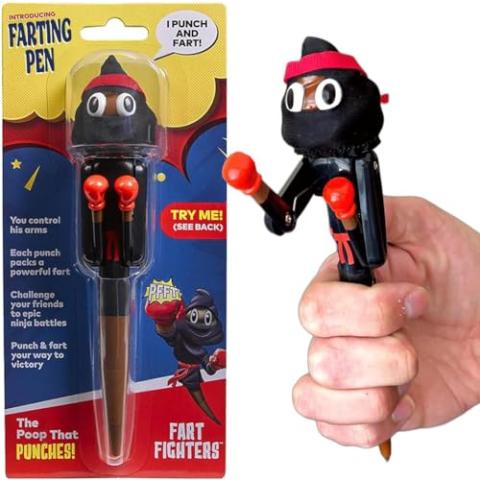 Kamhi World Poop Farting Pen with Punching Arms - Great Stocking Stuffers for Kids - Silly Gifts & Awesome Funny Gifts for Teens - Fun Boxer Gifts for Boys & Girls - Poop Pen That Farts (Ninja)