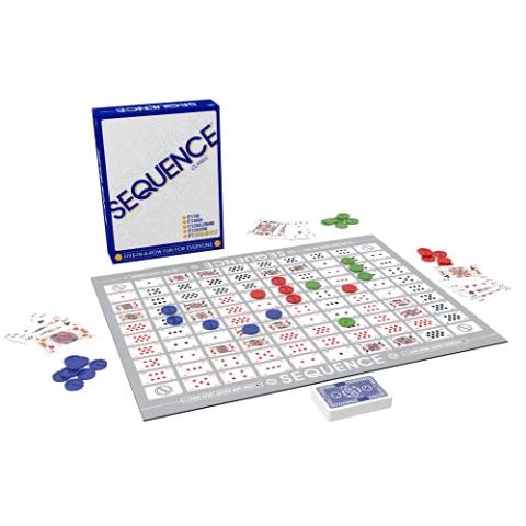 SEQUENCE- Original SEQUENCE Game with Folding Board, Cards and Chips by Jax ( Packaging may Vary ) White, 10.3" x 8.1" x 2.31
