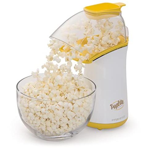 Presto Poplite Hot Air Popcorn Popper, 18 Cups, Yellow