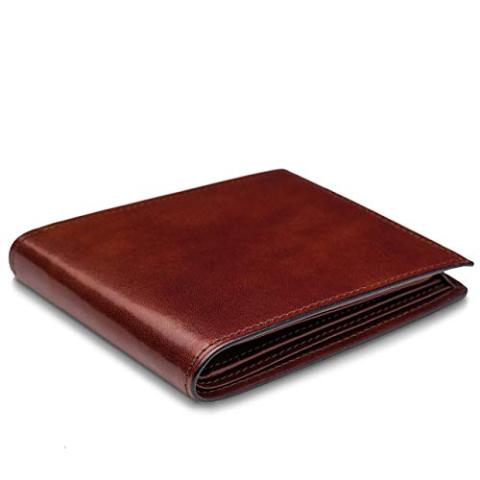 Bosca Men's Wallet, Old Leather Continental Bifold Wallet with I.D. Flap, Dark Brown