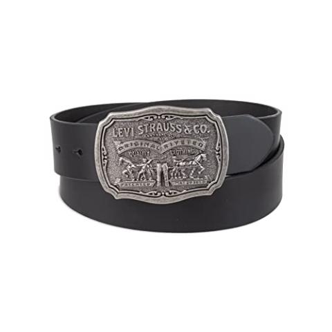 Levi's Men's Leather Belt With Antiqued Buckle,Black,44