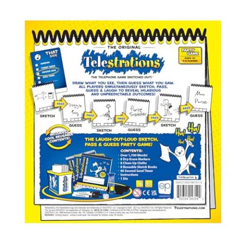Telestrations Original 8-Player | Family Board Game | A Fun Game for Kids and Adults | Game Night Just Got Better | The Telephone Game Sketched Out | Ages 12+
