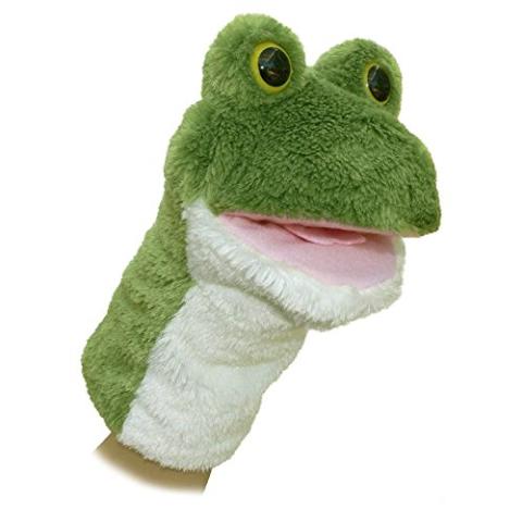 Aurora® Interactive Hand Puppet Frog Stuffed Animal - Storytelling Adventures - Playful Learning - Green 10 Inches