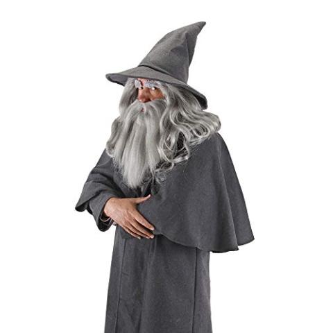 elope Lord of The Rings The Hobbit Gandalf Costume Hat for Adults and Teens Gray