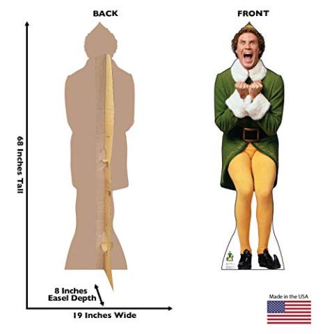 Cardboard People Buddy The Elf Excited Life Size Cardboard Cutout Standup - Elf (2003 Film)