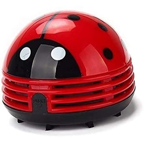E ECSEM Cute Portable Cartoon Mini Desktop Vacuum Cleaner Table Dust Crumb Sweeper(Red#002)