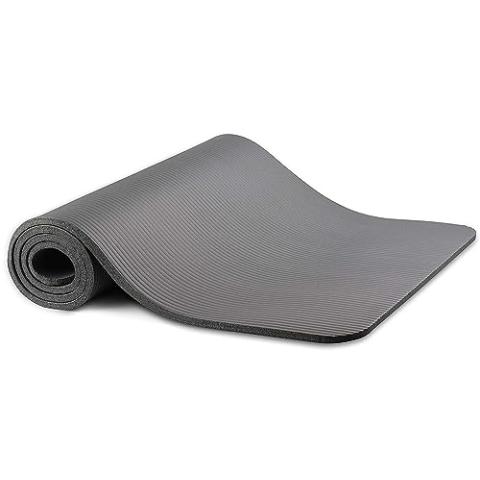 Fitvids All Purpose 1/2-Inch Extra Thick High Density Anti-Tear Exercise Yoga Mat with Carrying Strap, Gray