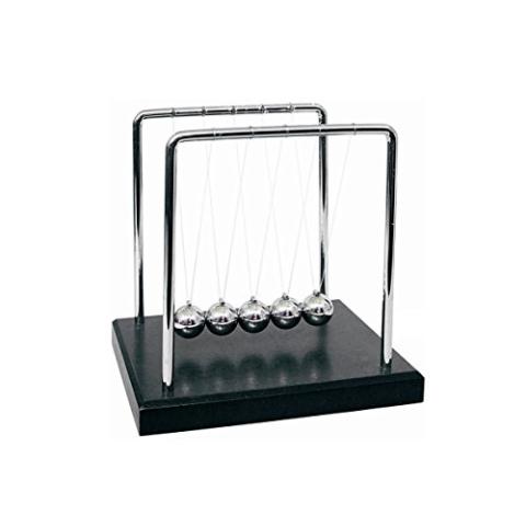 PowerTRC Newtons Cradle Balance Balls 7 1/4" | Science Physics Gadget | Desk Toys & Accessories