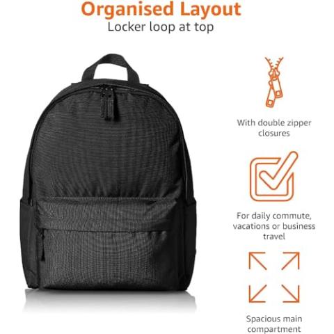 Amazon Basics Classic Backpack, Black
