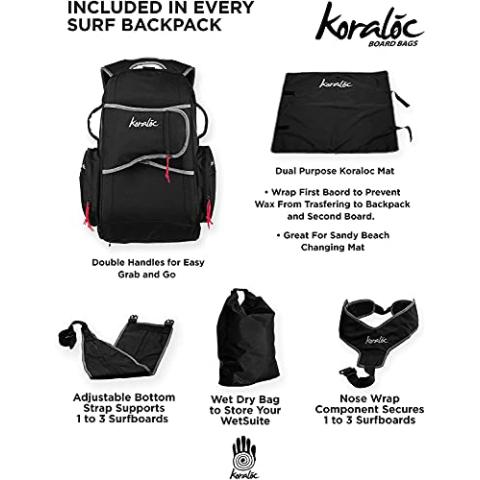 Surf Backpack - Hands Free Surfboard Bag, Holds Up to 3 Boards for Easy Travel…