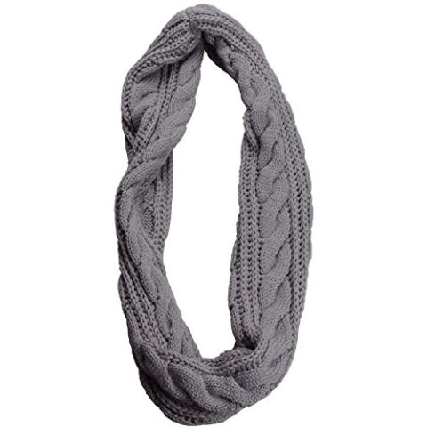 NEOSAN Womens Thick Ribbed Knit Winter Infinity Circle Loop Scarf Twist Grey
