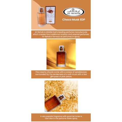 Al-Rehab Choco Musk Eau de Parfum Spray for Women, 1.7 Ounce