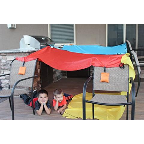 TOTEAFORT Original Blanket Fort Building Kit for Kids - Ages 2 4 6 8 10 12+ - Portable Playhouse Play Tent Fort - Boy and Girl Indoor Outdoor 3 Blanket Tote a Fort Toy Set - STEM Fort Toy