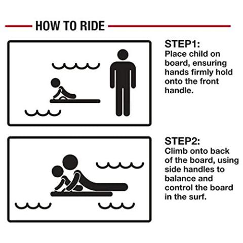 Contour Surf DuoSlider 45'' Body Board Bodyboards with Handles Surfboards for Two Person Parent-Child Surfing Bodyboard for Big Guys Dual Riders Hand Held Body Boards for Beach Adults