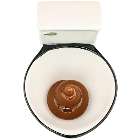 Fairly Odd Novelties Ceramic Toilet Coffee Mug - Now With Hidden Poop 11-Ounces, White