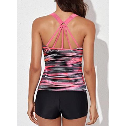 Aleumdr Womens Printed Strappy Racerback Tankini Swim Top No Bottom S - XXXL