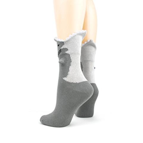 Foot Traffic Women's 3D Socks, Great White Shark (Size 00)