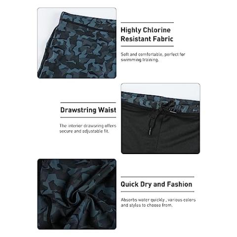 Men's Square Leg Swimming Jammer Shorts UPF50+,Men Swimsuit Swim Jammers Fabric Shape Retention