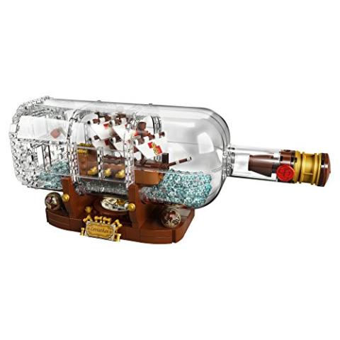 LEGO Ideas Ship in a Bottle 92177 Expert Building Kit, Snap Together Model Ship, Collectible Display Set and Toy for Adults (962 Pieces),Multicolor
