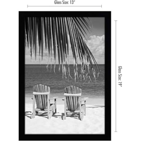 Americanflat 13x19 Picture Frame with Shatter-Resistant Glass - Gallery Style Frame with Engineered Wood - Signature Collection - Photo Frame for Wall Display - Black