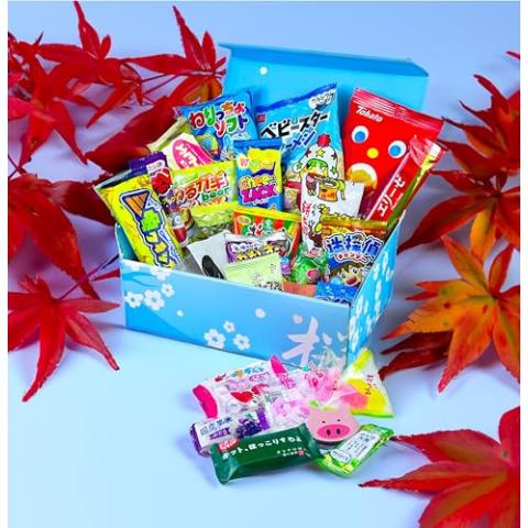 Sakura Box Japanese Snacks & Candy 30 Piece Dagashi Set Gift (Box)