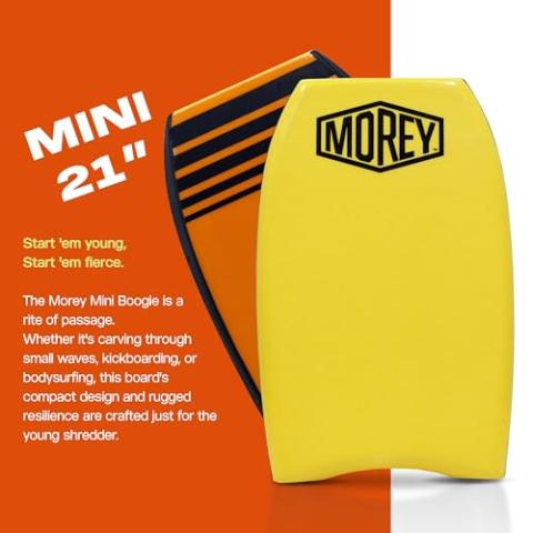 Morey Mini Boogie 21” - PHUZION CORE - XPE Deck - HDPE Slick - Crescent Tail - for bodysurfing, Bodyboarding, kickboarding or Beach