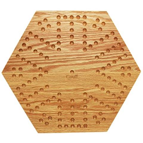 Solid Oak Double Sided Marbles Board Game Wooden 16 inch by Cauff