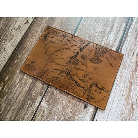 Mayan Corner - Vintage middle earth map passport wallet, travel leather case, leather bifold passport and card holder