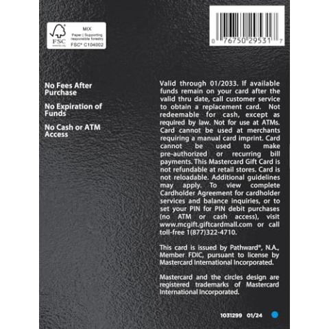 $200 Mastercard Gift Card (plus $6.95 Purchase Fee)