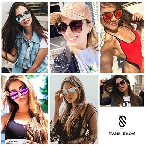 SOJOS Cateye Sunglasses for Women Fashion Mirrored Lens Metal Frame SJ1086