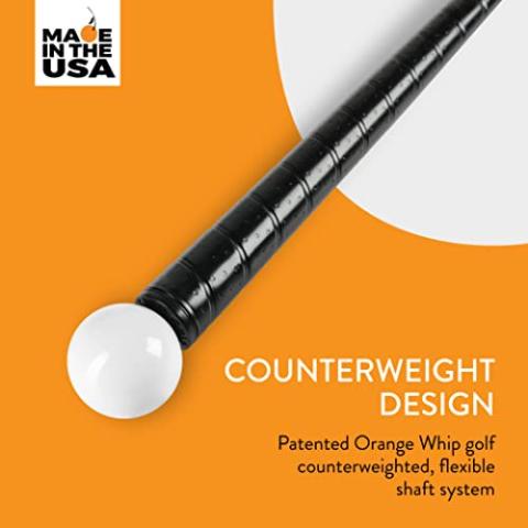 Orange Whip Golf Swing Trainer Aid Patented & Made in USA for Improved Rhythm, Flexibility, Balance, Tempo, and Strength *American Made*