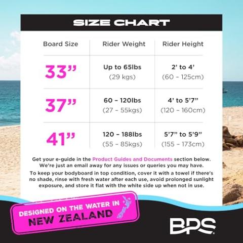 BPS 'Storm' Bodyboard with Premium Coiled Leash - Lightweight with EPS Core, Durable for All Wave Conditions