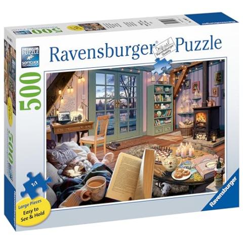 Ravensburger Cozy Retreat 500 Piece Jigsaw Puzzle - Large Format for Adults | Unique Piece Design | Premium Quality Material | Ideal for Family Fun - 14967