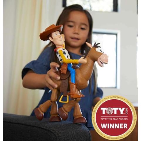 Mattel Disney Pixar Toy Story 4 Woody and Bullseye 2-Character Pack, Movie-inspired Relative-Scale for Storytelling Play