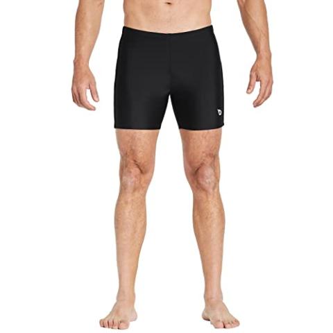 BALEAF Men's Athletic Swim Jammers Quick Dry Compression Square Leg Swim Brief Swimsuit