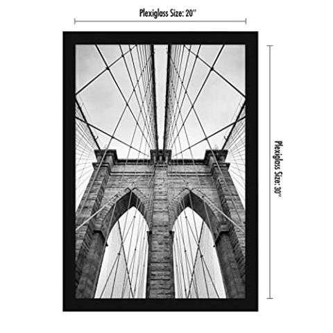 Americanflat 20x30 Poster Frame with Polished Plexiglass - Epic Collection - Gallery Wall Frames with Engineered Wood - Wide Photo Frame for Wall Display - Black