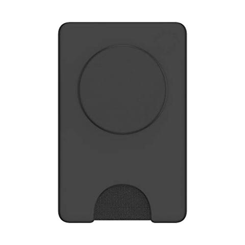 PopSockets Phone Wallet with Expanding Phone Grip, Phone Card Holder, Solid PopWallet - Black