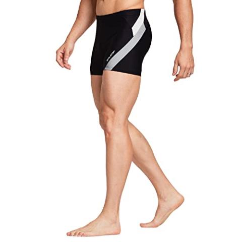 BALEAF Men's Square Leg Athletic Swim Jammers Durable Training Splice Team Swimsuit