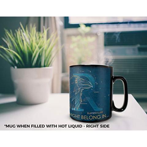 Morphing Mugs Harry Potter – Celestial Hogwarts Houses – Ravenclaw – Sorting Hat Heat Sensitive Clue Mug – Full image revealed when HOT liquid is added - 16oz Large Drinkware