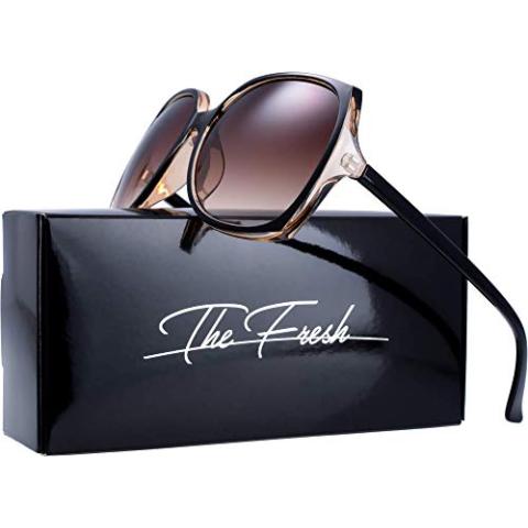 The Fresh Women's Oversized Square Jackie O Cat Eye Hybrid Butterfly Fashion Sunglasses - Exquisite Packaging