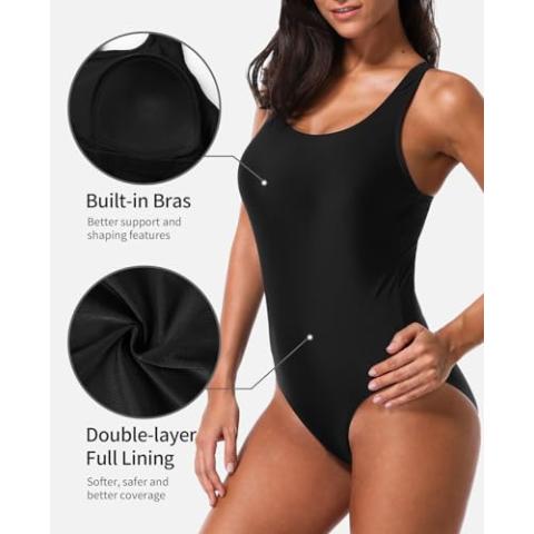 beautyin Women's Pro One Piece Athletic Bathing Suit Color Block Swimsuit