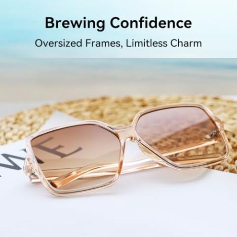 Dollger Oversized Square Sunglasses for Women Big Large Wide Fashion Shades for Men 100% UV Protection Unisex