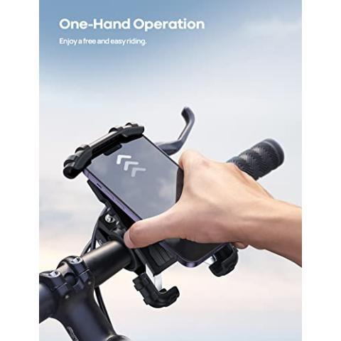 Lamicall Bike Phone Holder, Motorcycle Phone Mount - Motorcycle Handlebar Cell Phone Clamp, Scooter Phone Clip for iPhone 15 Pro Max/Plus, 14 Pro Max, S9, S10 and More 4.7" to 6.8" Smartphones