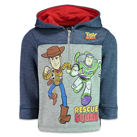 Disney Pixar Toy Story Woody Buzz Lightyear Big Boys Fleece Half Zip Hoodie 12