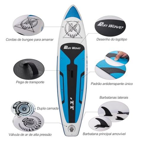 Inflatable Stand Up Paddle Board 11'×33''×6''(6'' Thick) Non-Slip Deck with Premium SUP Accessories | Wide Stance, Bottom Fins for Surfing Control | Youth Adults Beginner