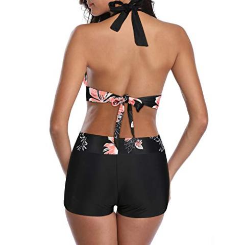 Century Star Women Two Piece Swimsuit Athletic Bathing Suits for Women Ruffled Tummy Control High Waisted Swimsuits
