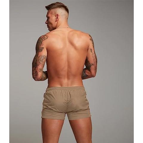Mens Swim Trunks Quick Dry Swimwear Zipper Pockets, Swim Shorts with Mesh Lining