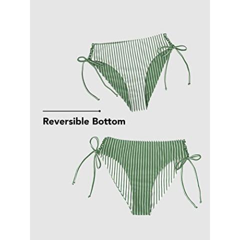 CUPSHE Women's 2 Piece Bikini Set Back Braided Straps with Reversible Bottom