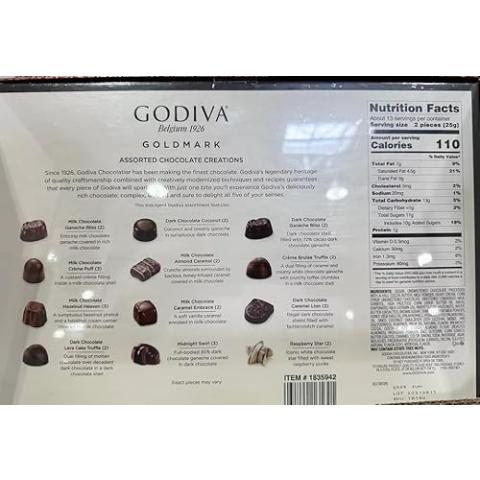 Godivas Belgium Goldmark Assorted chocolate 10.9 OZ